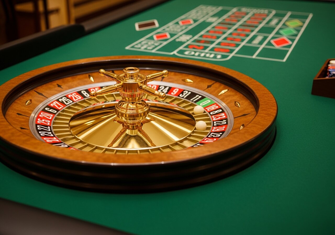 Single zero European roulette wheel at Game Setters Las Vegas